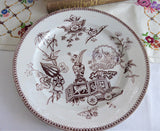 Aesthetic Movement Plate Lily And Vase Brown Transferware Dinner 1878 Elsmore Fan Asian