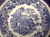 Teacup Trio Blue Transferware Seaforth Wood 1880s Ironstone Blue And White