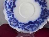 Antique Flow Blue Transferware Cup And Saucer 1880s Booths Alaska England