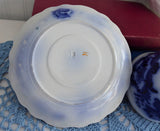 Antique Flow Blue Transferware Cup And Saucer 1880s Booths Alaska England
