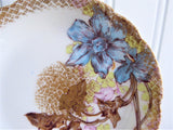 Superb Haviland Limoges Demitasse Cup And Saucer Ornate 1880s Blue Floral Gold Overlay