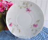 Haviland Limoges Cup And Saucer Antique French 1880s Schleiger 54 Pink Floral