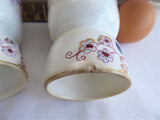 Imari Double Eggcup Pair Fresian Booths England 1880s Hand Colored Transferware