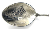 Sterling Silver Seattle WA Souvenir Spoon 1930s Chief Seattle Fancy Engraved