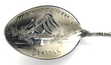 Sterling Silver Seattle WA Souvenir Spoon 1930s Chief Seattle Fancy Engraved