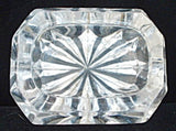 Large Antique Open Salt Master Cut Crystal Victorian Star Bottom Faceted 1880s