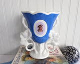 Victorian Portrait Spill Vase 1880s Germany Flatback Mantle Vase Young Lady In Hat