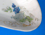 Crescent Transferware Bone Dish Victorian Lilacs 1890s Ironstone Side Dish