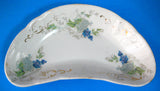 Crescent Transferware Bone Dish Victorian Lilacs 1890s Ironstone Side Dish