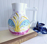 Aesthetic Movement Jug Pitcher English Mid Victorian Floral Hand Painted 1880s
