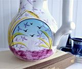 Aesthetic Movement Jug Pitcher English Mid Victorian Floral Hand Painted 1880s