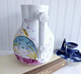 Aesthetic Movement Jug Pitcher English Mid Victorian Floral Hand Painted 1880s