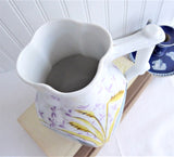 Aesthetic Movement Jug Pitcher English Mid Victorian Floral Hand Painted 1880s