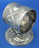 Aesthetic Movement Napkin Ring Pedestal Tufts USA Antique 1880s Victorian