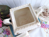 Brown Transferware Sucrier Sugar Box Tea Caddy Roses 1880s Canister Jar USA Burroughs