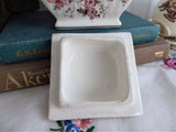 Brown Transferware Sucrier Sugar Box Tea Caddy Roses 1880s Canister Jar USA Burroughs