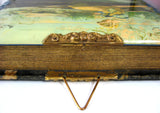 Victorian Photo Album Woman In Boat Celluloid Blue Velvet Back 1880s Cabinet Cards