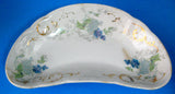Crescent Bone Dish Victorian Lilacs Transferware USA 1880s Taylor Knowles Side Dish