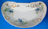 Crescent Bone Dish Victorian Lilacs Transferware USA 1880s Taylor Knowles Side Dish