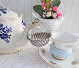 Antique 1887 Sterling Silver Teapot Spout Tea Strainer Basket Whiting USA Tea Leaf Catcher
