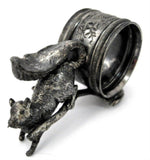 Rare Napkin Ring Squirrel Silver Plate Old Victorian Book Piece 1890-1910