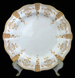Superb Royal Crown Derby Salad Plate Set Of 3 Antique Art Nouveau Gold Festoons 1890s