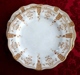 Superb Royal Crown Derby Salad Plate Set Of 3 Antique Art Nouveau Gold Festoons 1890s