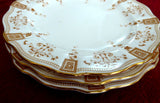 Superb Royal Crown Derby Salad Plate Set Of 3 Antique Art Nouveau Gold Festoons 1890s