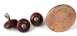 Dark Red Shoe Buttons 3 Glove Buttons Metal Shank 1800s Buttons Victorian