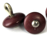 Dark Red Shoe Buttons 3 Glove Buttons Metal Shank 1800s Buttons Victorian
