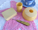 Celluloid Vanity Items Set Of 4 Jewelry Box Hair Receiver Nail Tool Hairpin Box 1890s