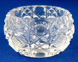 Set Edwardian Open Salts 6 Faceted Crystal Salt Cellars Waffle Button Diamond