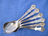 American Sterling Silver 6 Teaspoons Geo. Shiebler And Co Clematis 1890s Mono E T French Art Nouveau
