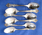 American Sterling Silver 6 Teaspoons Geo. Shiebler And Co Clematis 1890s Mono E T French Art Nouveau