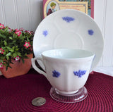 Grandmothers Blue Chelsea Cup And Saucer Adderleys Sprigged Ironstone 1890s