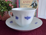 Grandmothers Blue Chelsea Cup And Saucer Adderleys Sprigged Ironstone 1890s