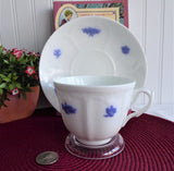 Grandmothers Blue Chelsea Cup And Saucer Adderleys Sprigged Ironstone 1890s