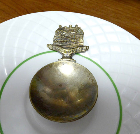 Tea Caddy Spoon Anne Hathaway's Cottage 1890s Brass Stratford Souvenir