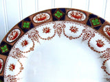 Victorian 10 Inch Imari Dinner Plate Colclough 1890s England Swags Gold Rust Cobalt Green