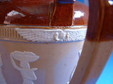 Egyptian Revival Teapot 1890s Royal Doulton England Egyptian Symbols Spout Repair Applied Sprig