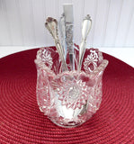 Antique Pattern Glass Spooner Scalloped Sunburst Star EAPG Glass 1890s