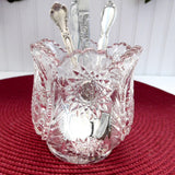 Antique Pattern Glass Spooner Scalloped Sunburst Star EAPG Glass 1890s