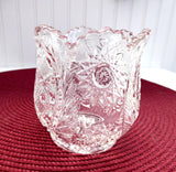 Antique Pattern Glass Spooner Scalloped Sunburst Star EAPG Glass 1890s