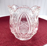 Antique Pattern Glass Spooner Scalloped Sunburst Star EAPG Glass 1890s