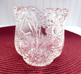 Antique Pattern Glass Spooner Scalloped Sunburst Star EAPG Glass 1890s