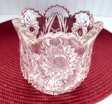 Antique Pattern Glass Spooner Scalloped Sunburst Star EAPG Glass 1890s
