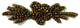 Edwardian Beaded Trim Copper Iris Glass Beads Iridescent Floral Destash Bead Trim Hand Made