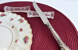 Antique Fancy Crystal Kniferest Pair Tapered Baton Waffle Fan 1890s Victorian