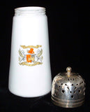 Crested China Sugar Shaker Muffineer Exeter 1890s Victorian Sugar Caster