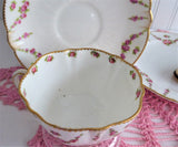 Cup Saucer And Plate George Jones Crescent Rose Swags 1890s Delicate Teacup Trio